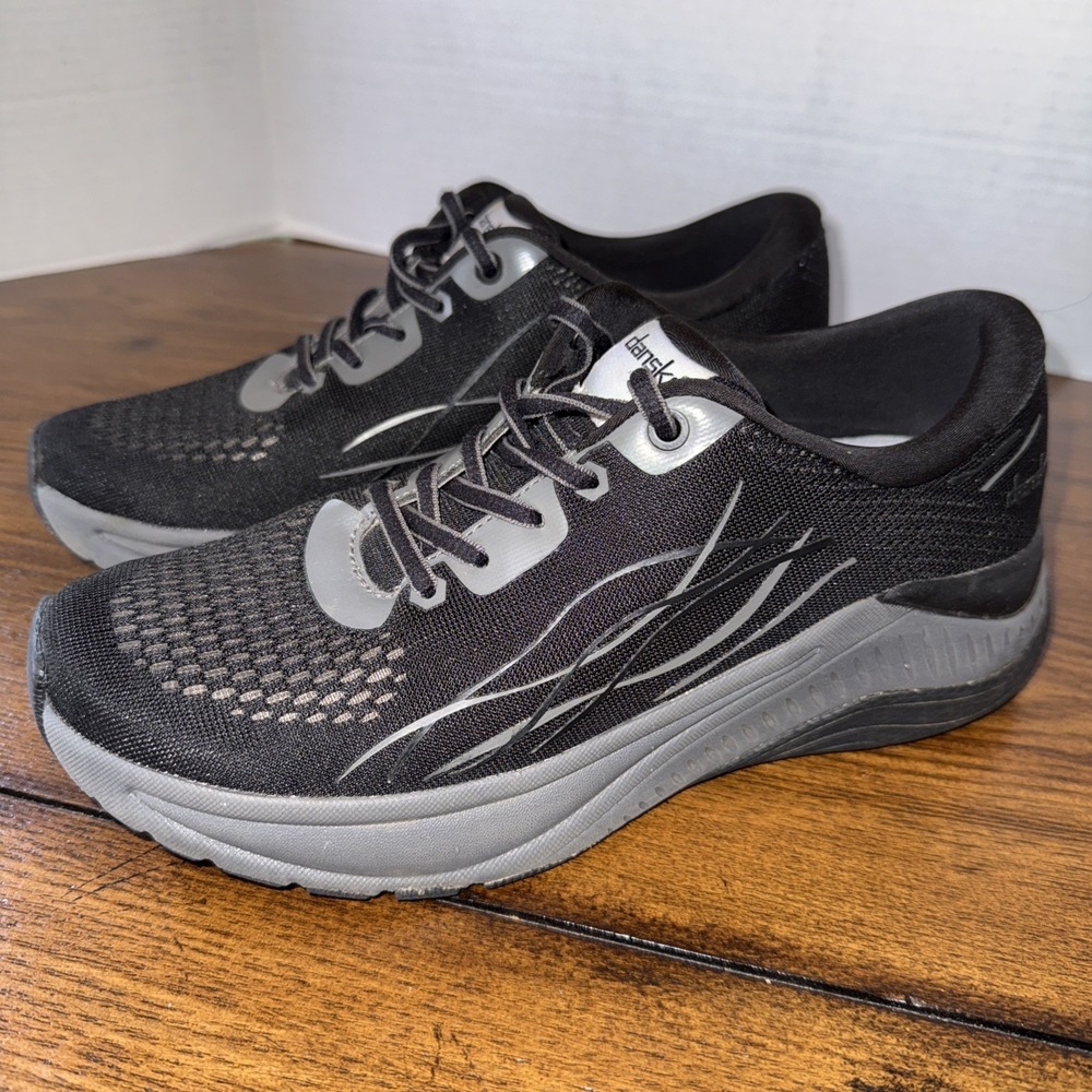 Dansko Pace Sneaker Black Gray Natural ArchWalking Comfort Shoe Size 38 US 7.5-8 - Picture 2 of 9